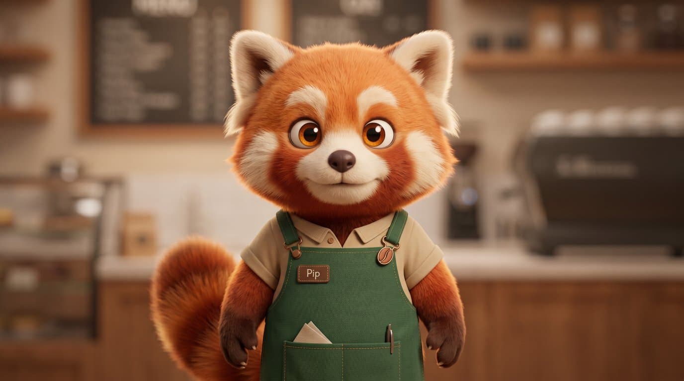 Pip, the Red Panda Barista