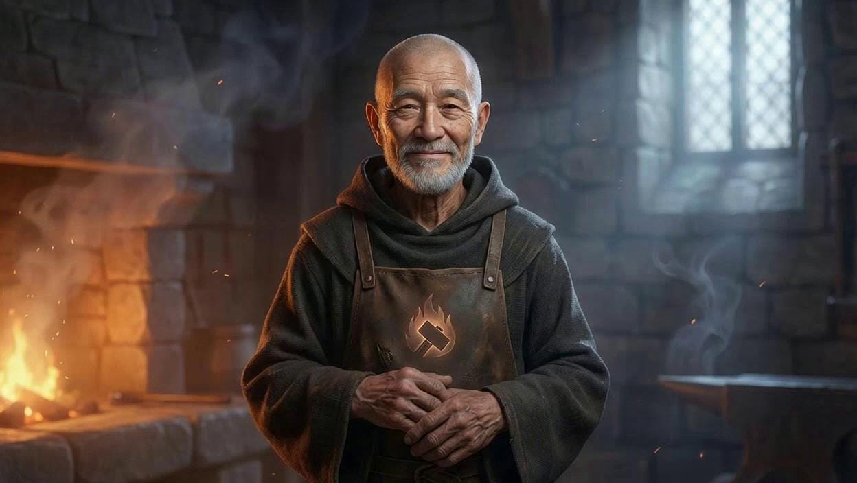 Portrait of Ancient Forge-Monk Guide