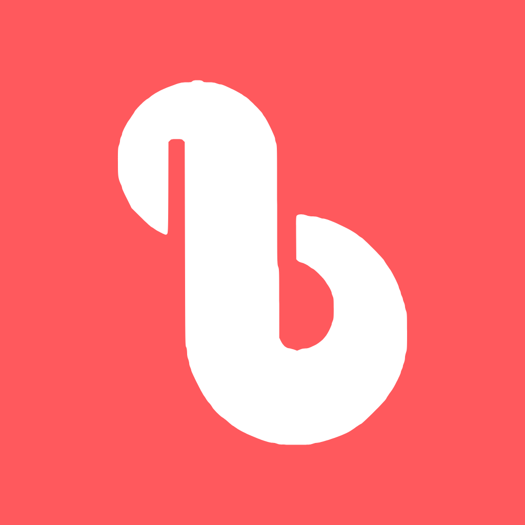 The bitHuman b mark: a white b on a coral square